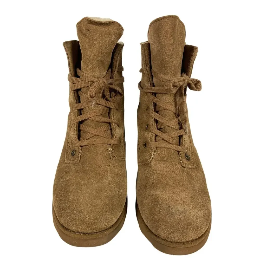 Bearpaw Krista Suede Wool Blend Sheepskin Footbed Winter Boots Size 8